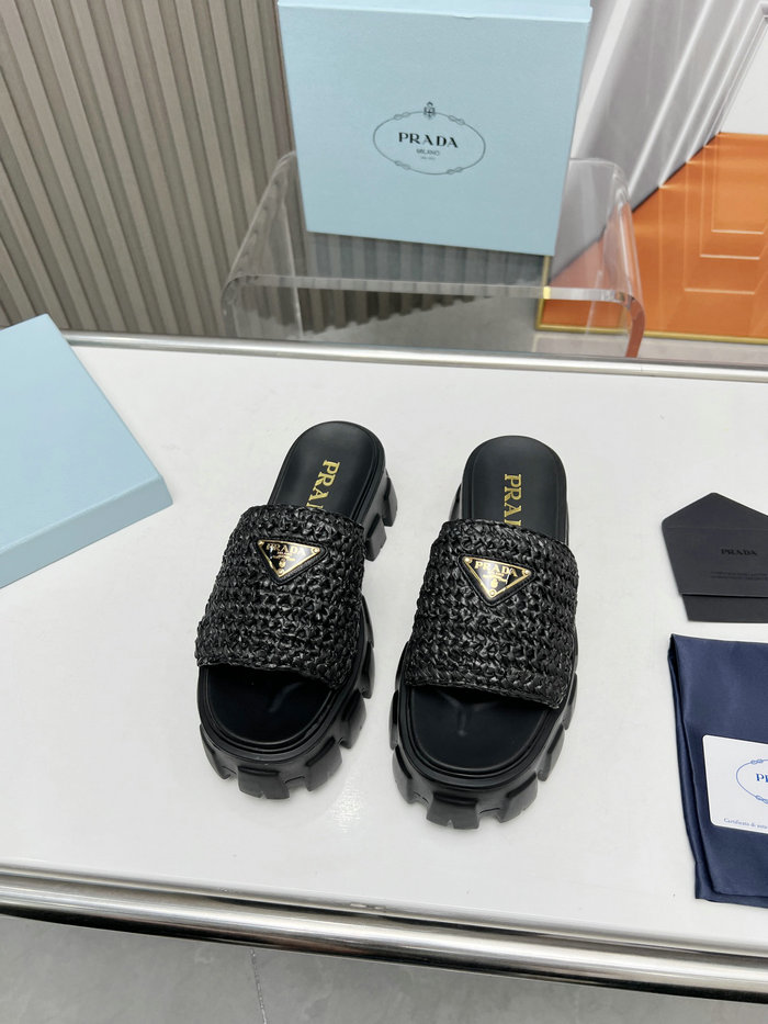 Prada Raffia Slides SNP073002