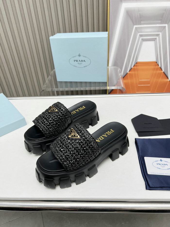 Prada Raffia Slides SNP073002