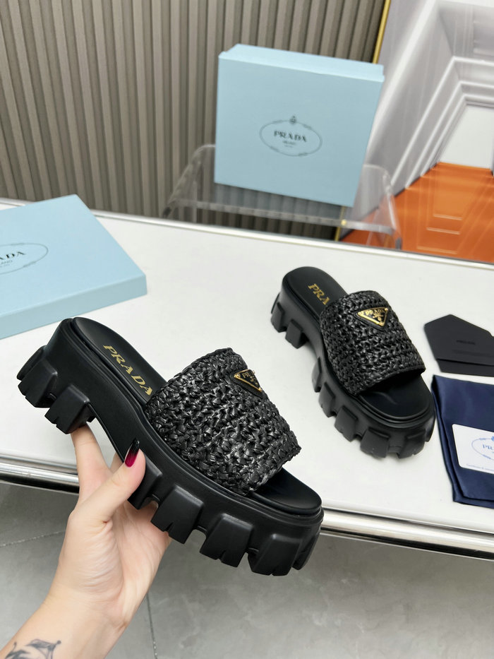 Prada Raffia Slides SNP073002