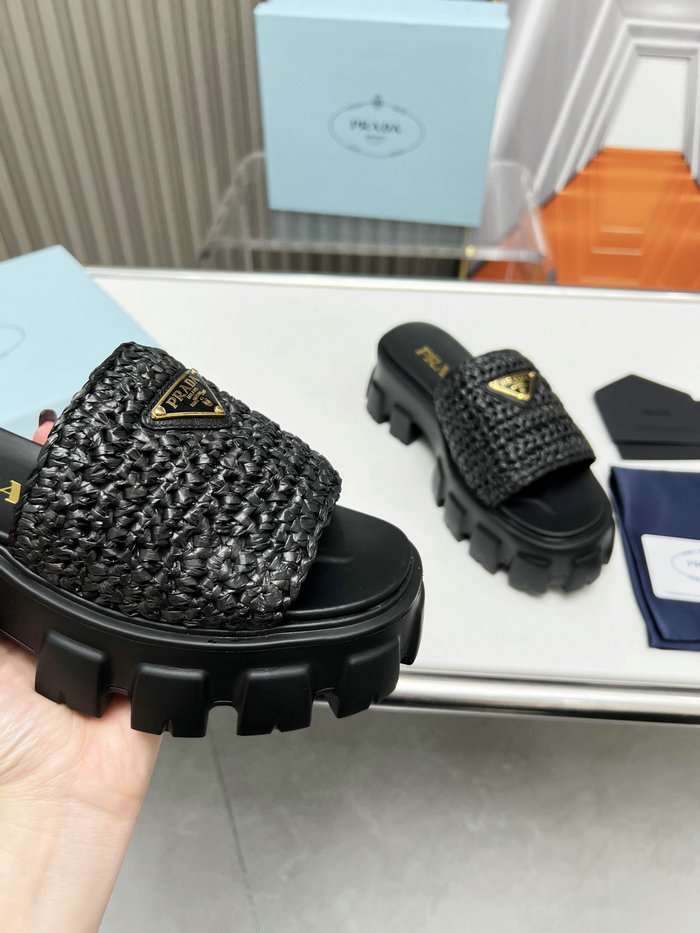 Prada Raffia Slides SNP073002