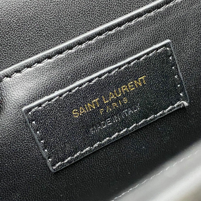 Saint Laurent June Box Bag in Black Embossed Crocodile 710080