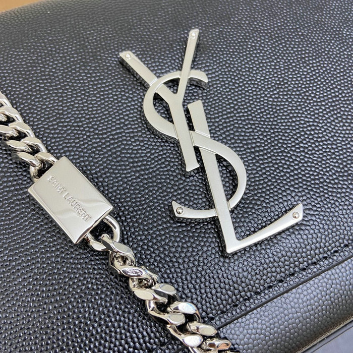 Saint Laurent Kate 24 Chain Bag Black with Silver 354021