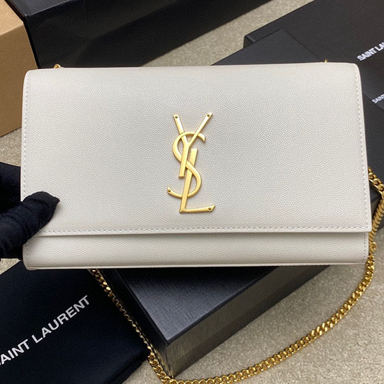 Saint Laurent Kate 24 Chain Bag White 354021