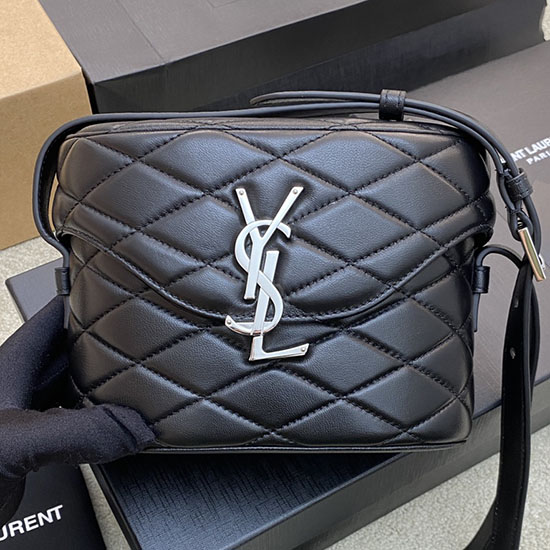 Saint Laurent Lambskin June Box Bag Black 710080