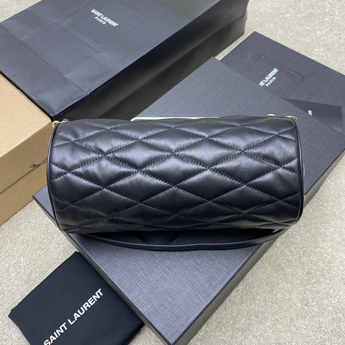 Saint Laurent Lambskin Sade Tube Bag Black 712706