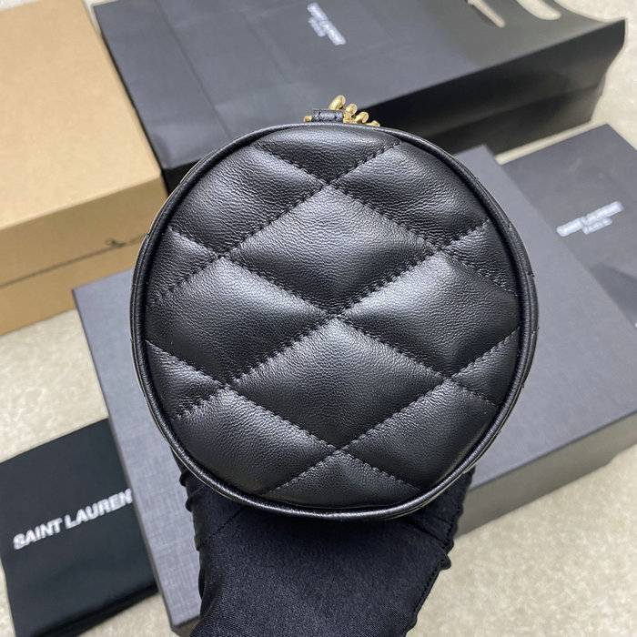 Saint Laurent Lambskin Sade Tube Bag Black 712706