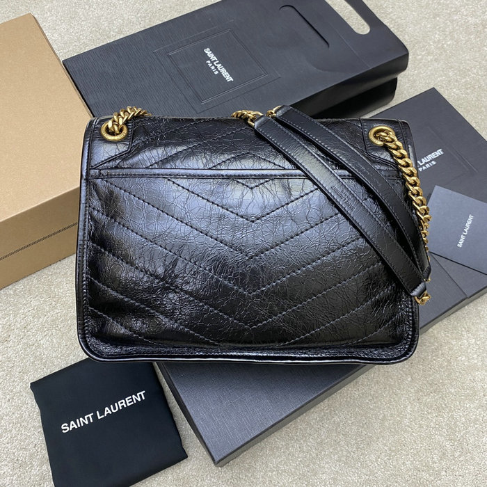 Saint Laurent Medium Niki Bag Black with Gold 633158