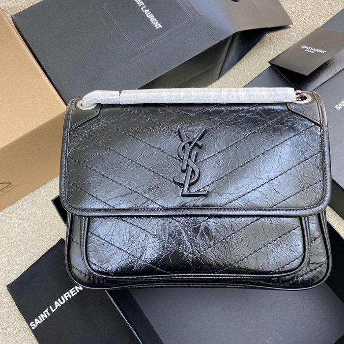 Saint Laurent Medium Niki Bag Black with Silver 633158