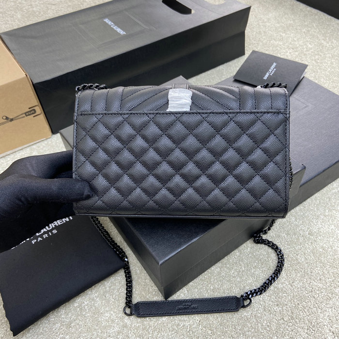 Saint Laurent Small Envelope Shoulder Bag Black 526286