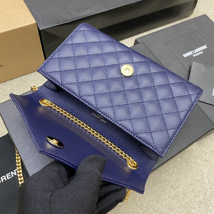 Saint Laurent Small Envelope Shoulder Bag Blue 526286