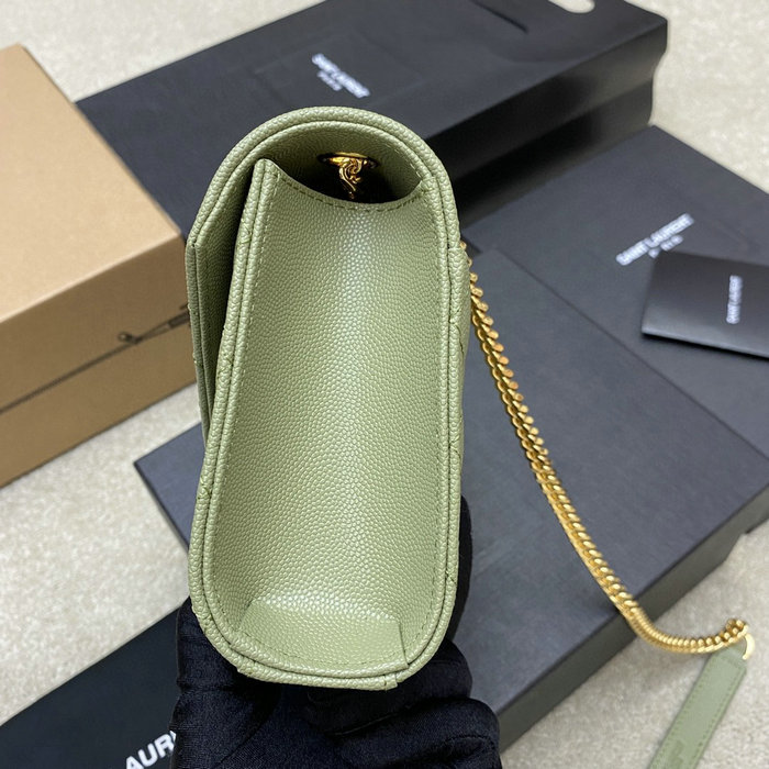 Saint Laurent Small Envelope Shoulder Bag Green 526286