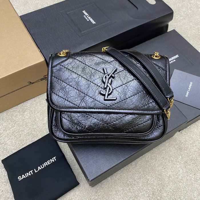 Saint Laurent Small Niki Bag Black with Gold 498892