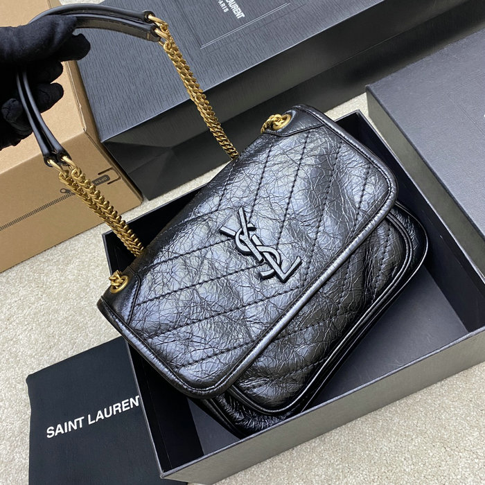 Saint Laurent Small Niki Bag Black with Gold 498892