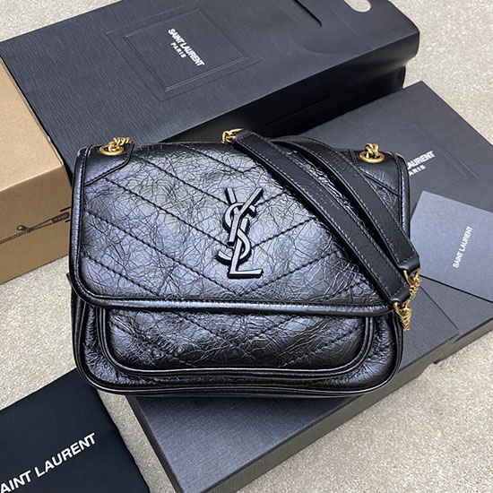 Saint Laurent Small Niki Bag Black with Gold 498892