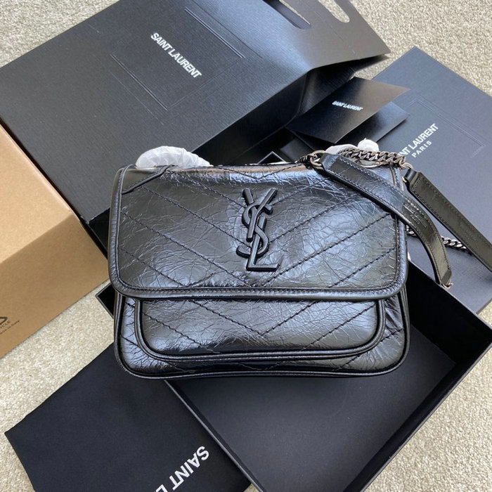 Saint Laurent Small Niki Bag Black with Silver 498892