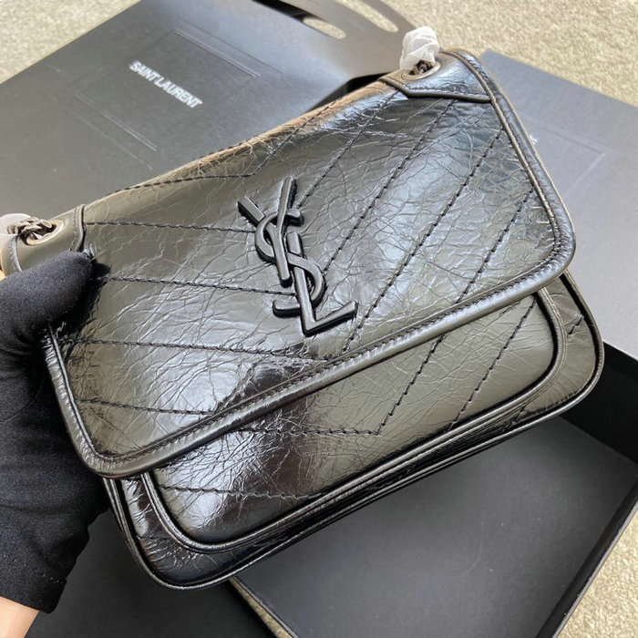 Saint Laurent Small Niki Bag Black with Silver 498892