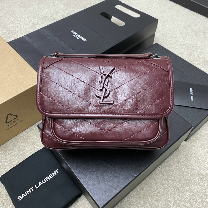 Saint Laurent Small Niki Bag Burgundy 498892