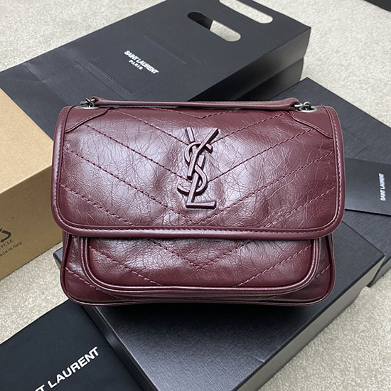 Saint Laurent Small Niki Bag Burgundy 498892