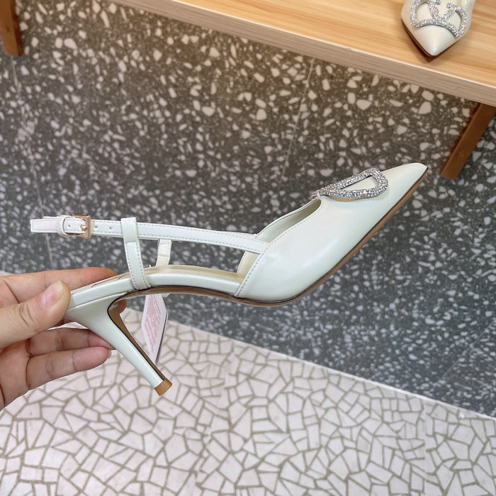 Valentino Slingback Pumps White SNV073005