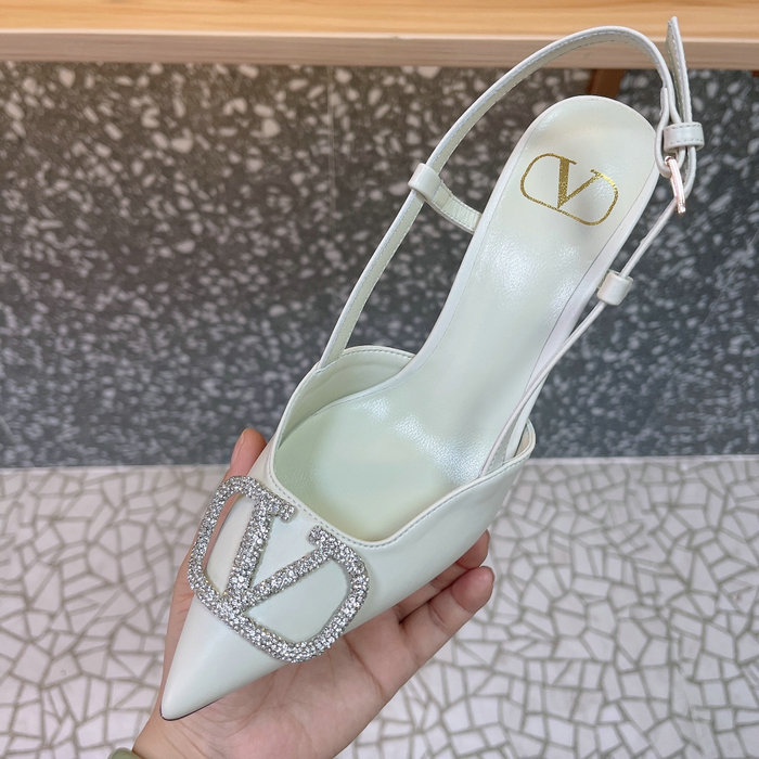 Valentino Slingback Pumps White SNV073005