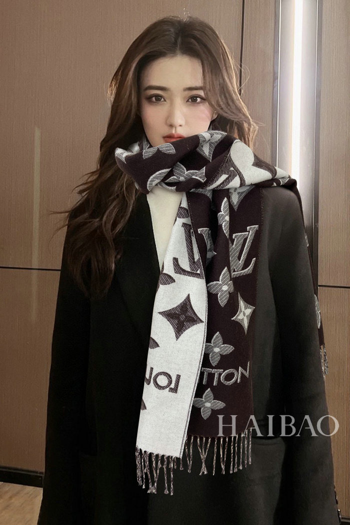 LV Essential Shine Scarf Brown M78159