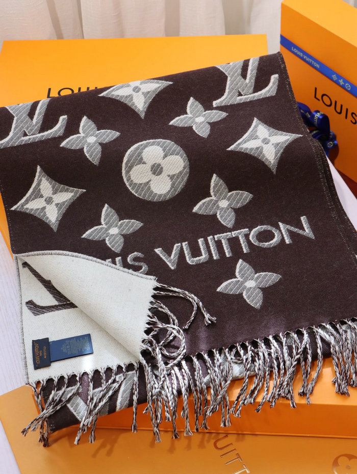 LV Essential Shine Scarf Brown M78159