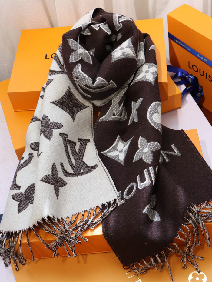 LV Essential Shine Scarf Brown M78159