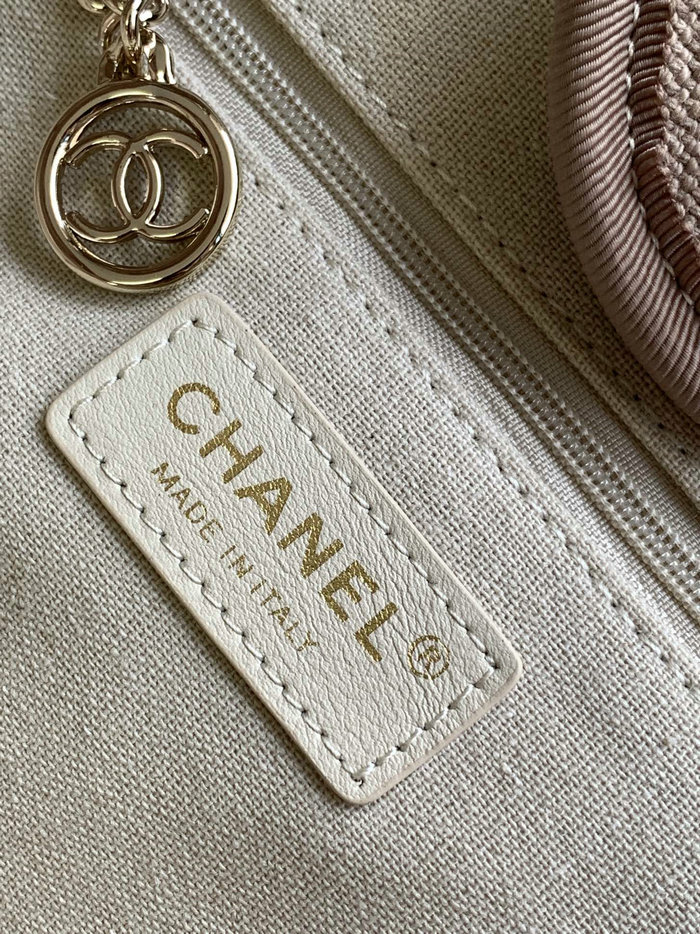 Large Chanel Canvas Shopping Bag Beige AS66941