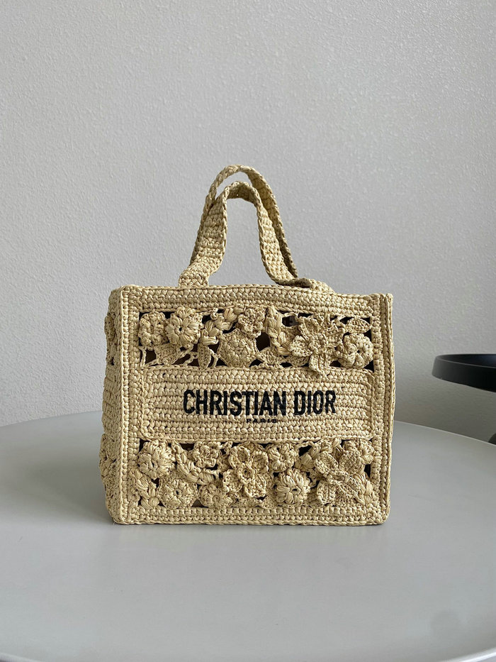 The Dior Book Tote In Raffia DM1276