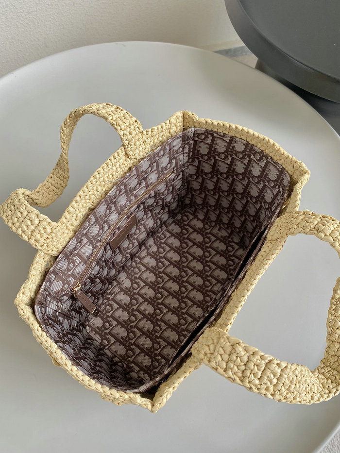 The Dior Book Tote In Raffia DM1276