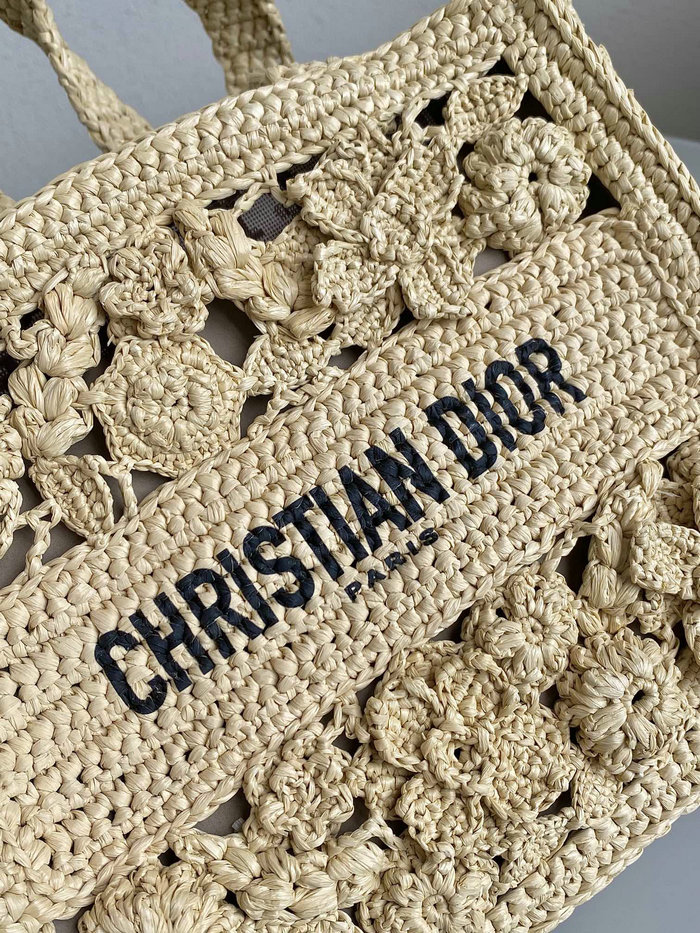 The Dior Book Tote In Raffia DM1276