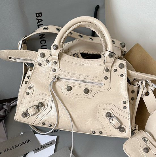 Balenciaga Leather Neo Classic City XS Tote Bag Beige B700940