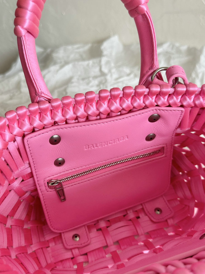 Balenciaga XXS Bistro Basket Tote Bag Pink B678028