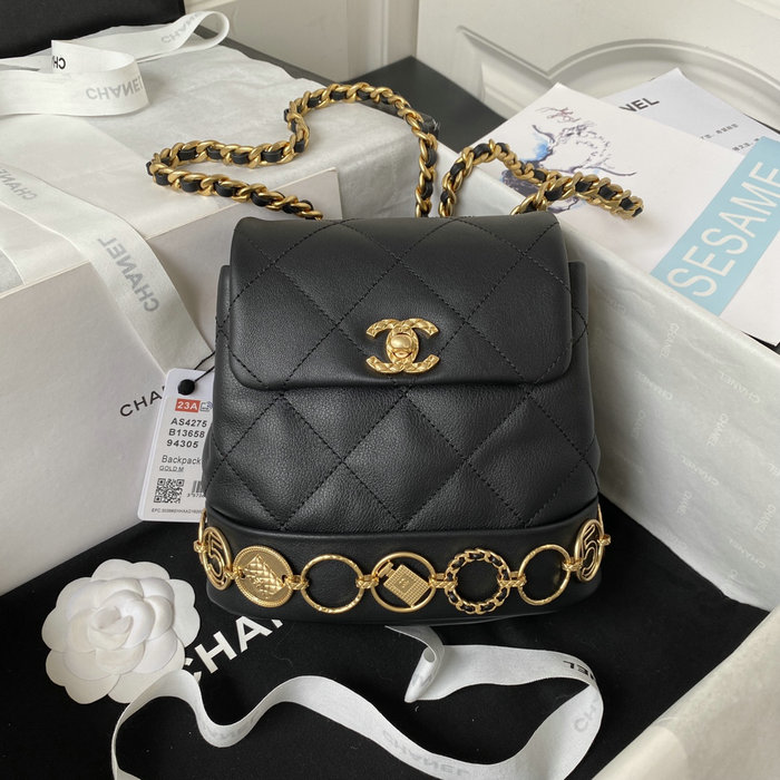 Chanel Calfskin Small Backpack Black AS4275