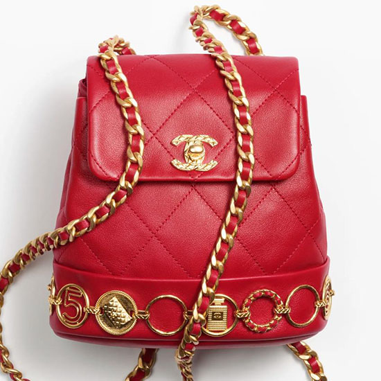 Chanel Calfskin Small Backpack Red AS4275