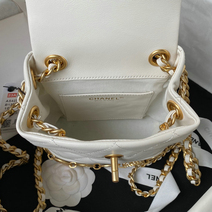 Chanel Calfskin Small Backpack White AS4275