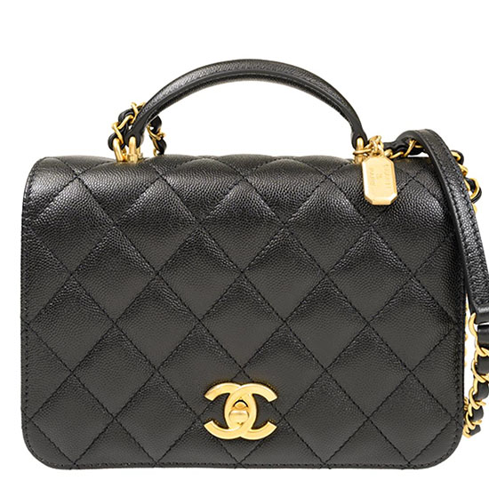 Chanel Small Flap Bag with Top Handle Black AS4286