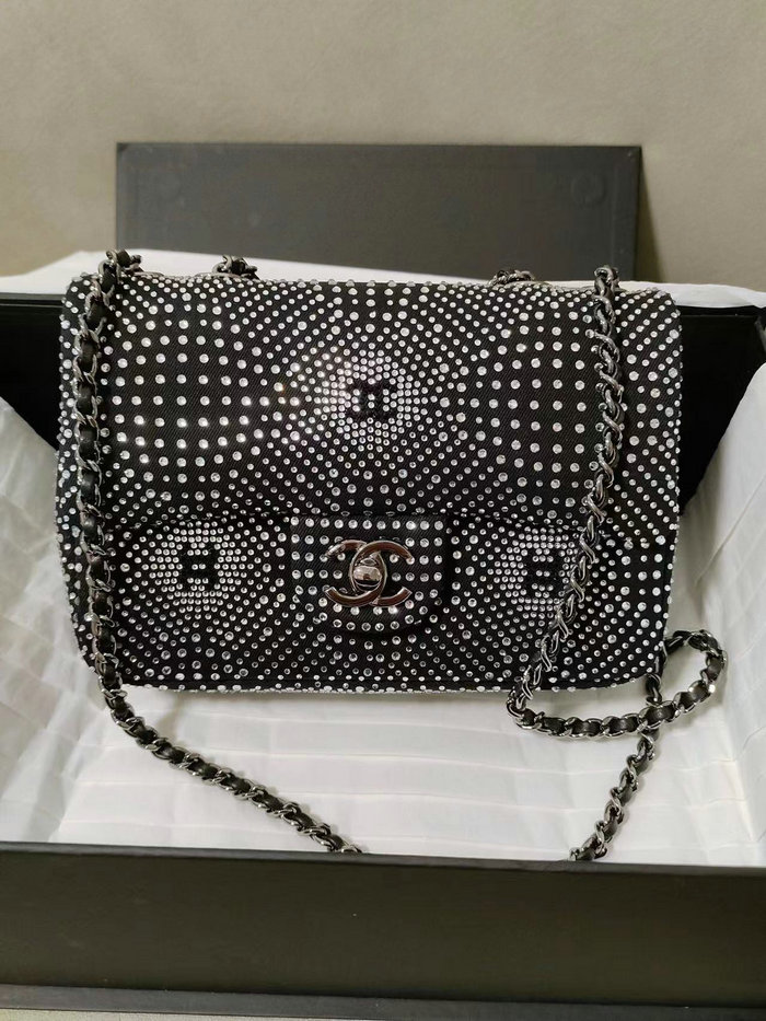 Chanel Small Flap Evening Bag With Crystal Black AS2320