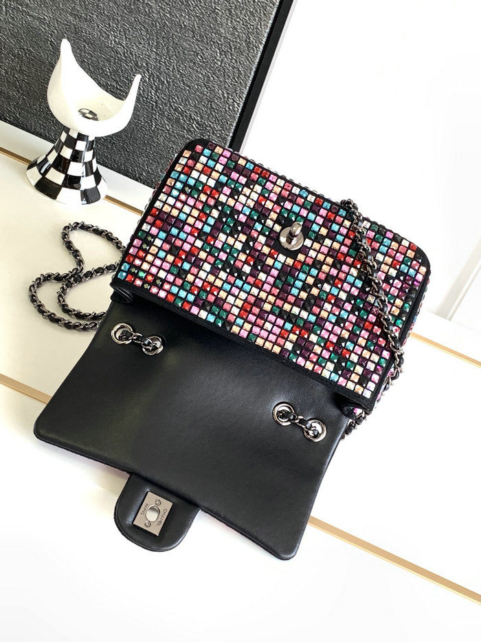 Chanel Small Flap Evening Bag With Crystal Multicolor AS23