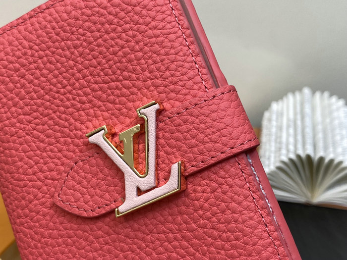 LV Vertical Compact Wallet Rose M81561