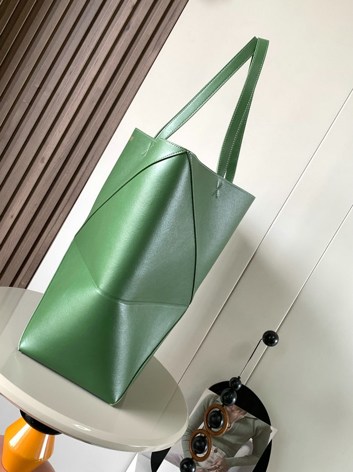 Loewe Large Puzzle Fold Tote Green L9033