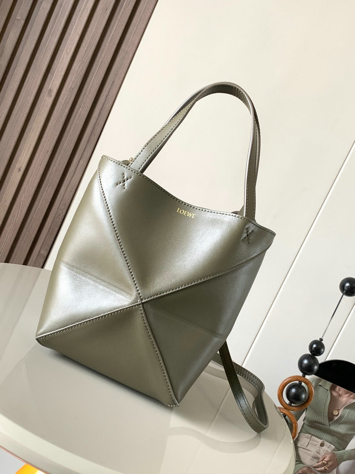 Loewe Mini Puzzle Fold Tote Khaki L9030