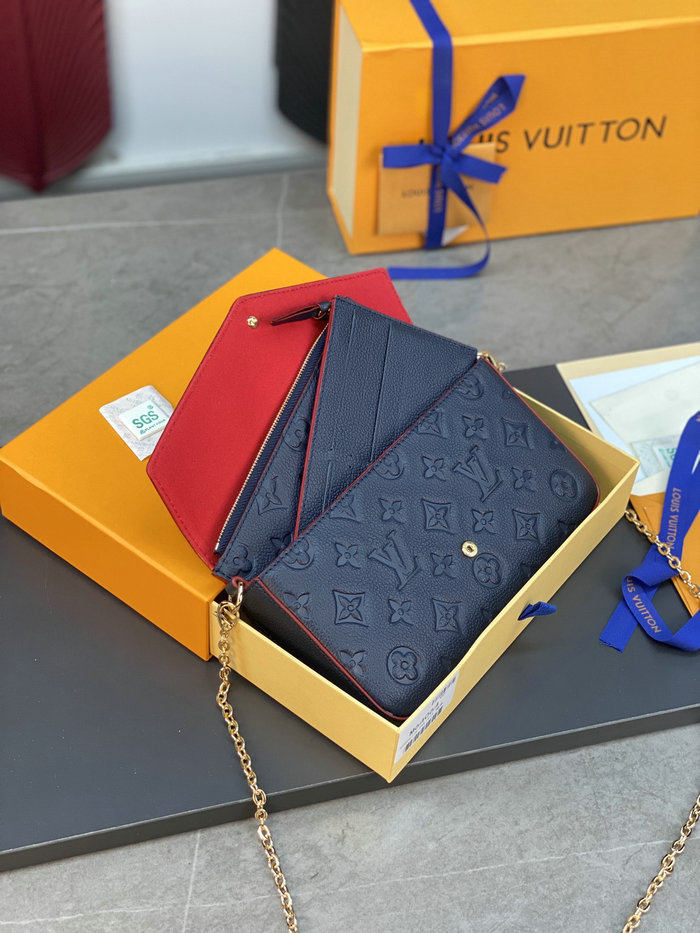 Louis Vuitton Monogram Empreinte Pochette Felicie Blue M64065