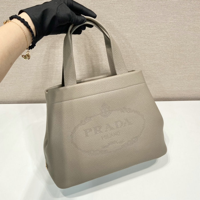 Prada Carved Logo Tote Bag Grey 1BC384