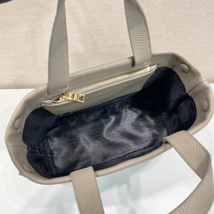 Prada Carved Logo Tote Bag Grey 1BC384