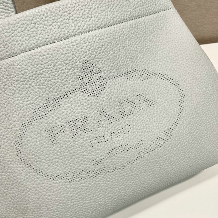 Prada Carved Logo Tote Bag Light Grey 1BC384