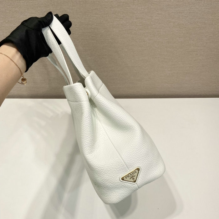 Prada Carved Logo Tote Bag White 1BC384