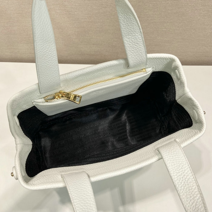 Prada Carved Logo Tote Bag White 1BC384