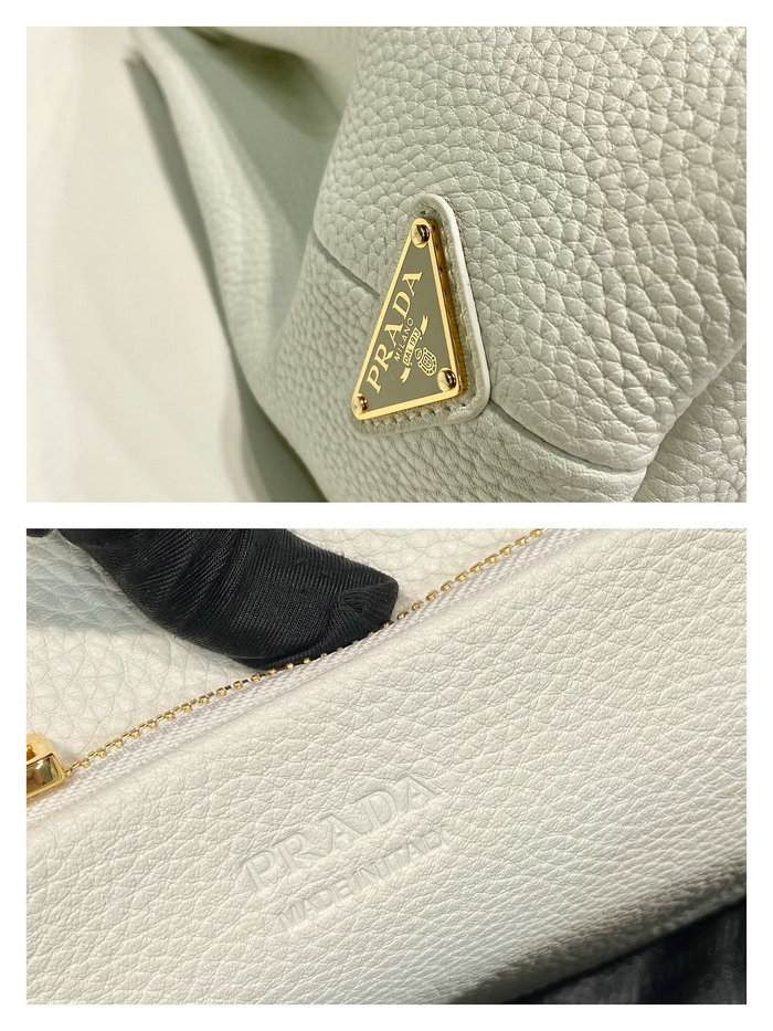 Prada Carved Logo Tote Bag White 1BC384