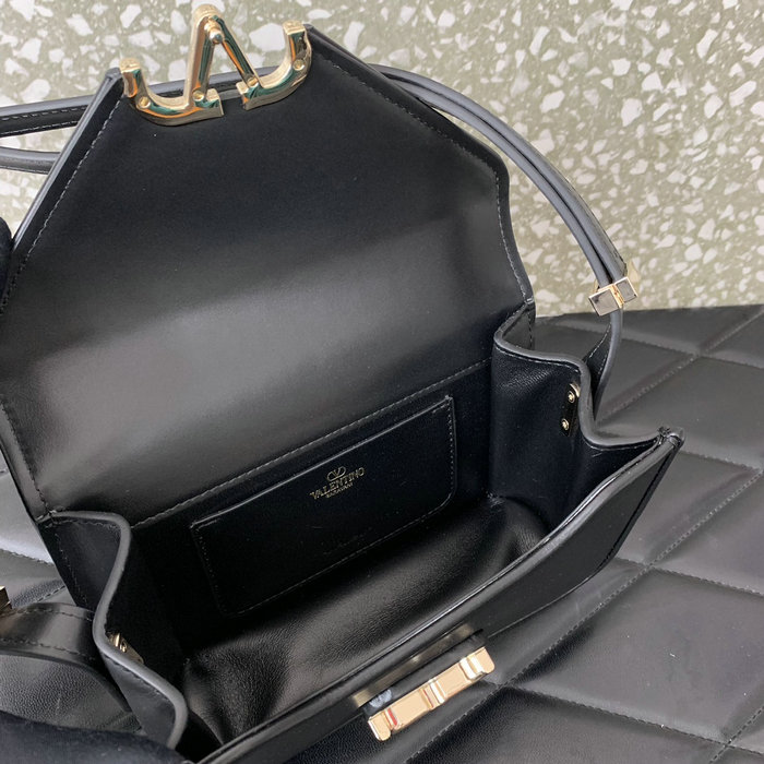 Small Valentino Garavani Shoulder Letter Bag Black V5082